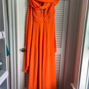 Elegant Orange Evening Gown